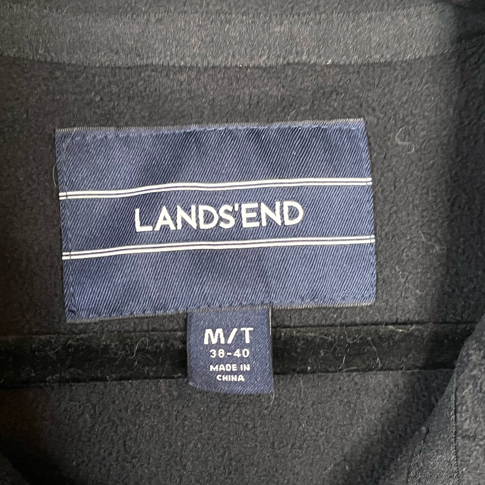 LANDS’ END black fleece zip vest men’s size medium tall outdoor hiking camping - Picture 3 of 4